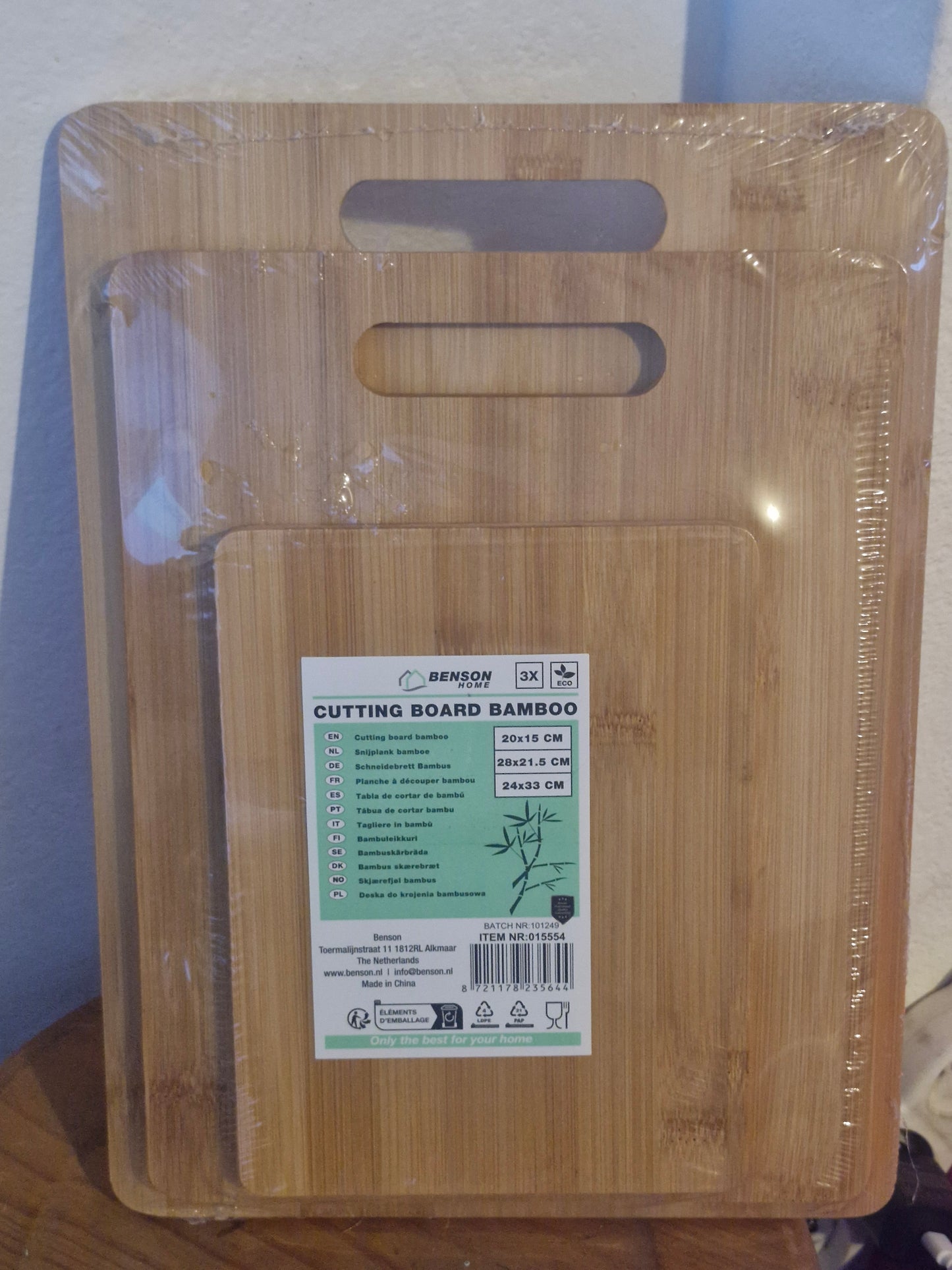 Ensemble de planches à découper en bambou 3 pièces