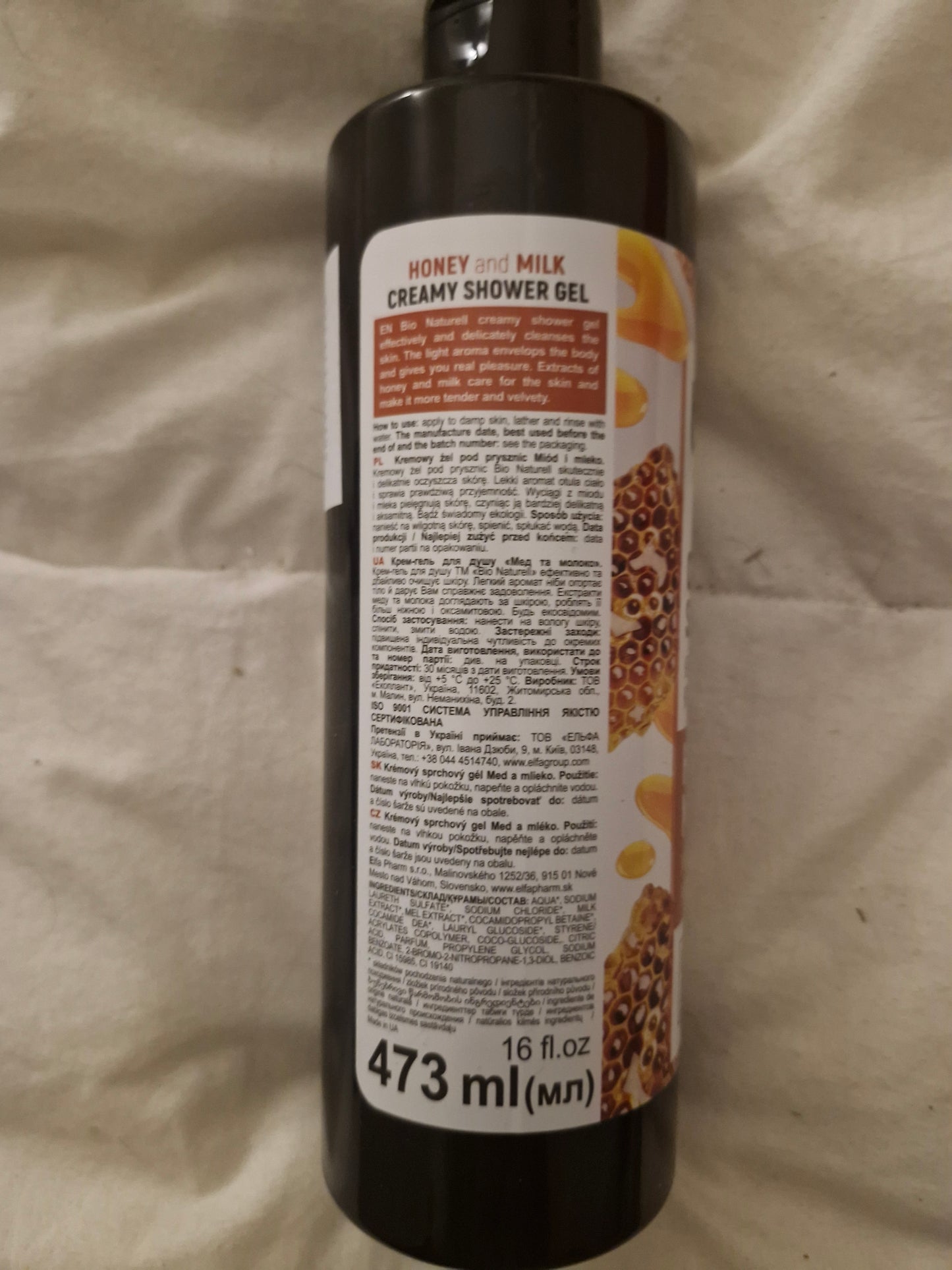 Lait crémeux au miel Bio Naturel 473 ml