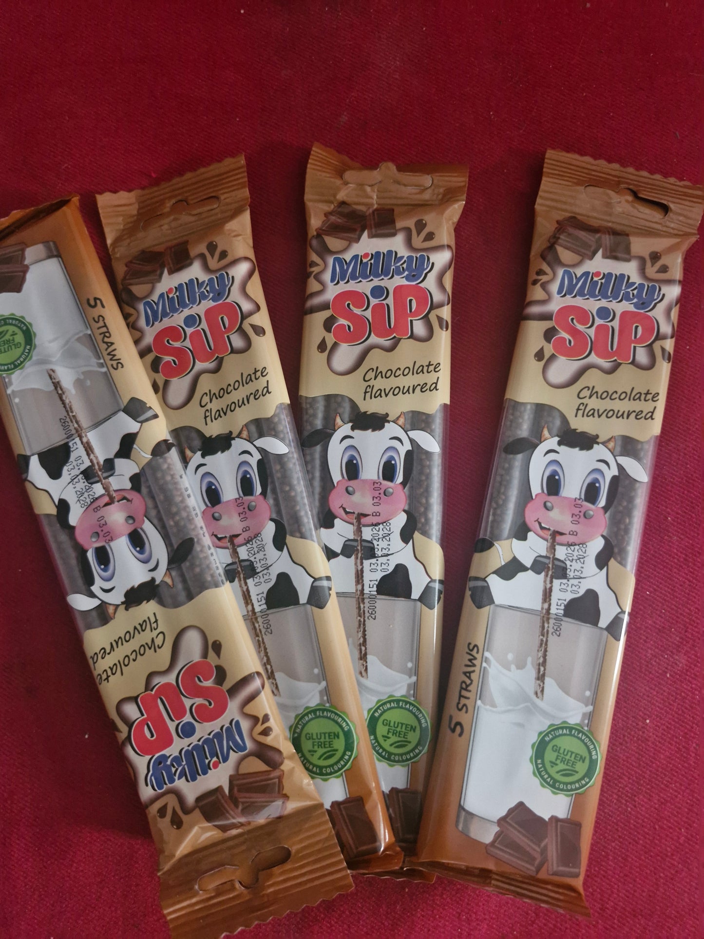 4 paquets de 5 Pailles Chocolat lait 120g