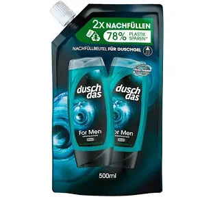 Lot de 2 Recharges Gel Douche Dusch Das 500ml 1 rose 1 bleu (1L)