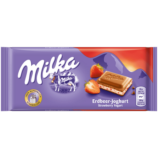 Chocolat au yaourt à la fraise Milka 100g