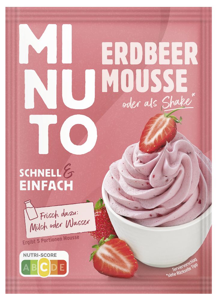 Mousse de fraise minuto sachet 68g