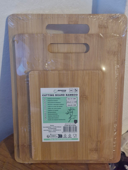 Ensemble de planches à découper en bambou 3 pièces