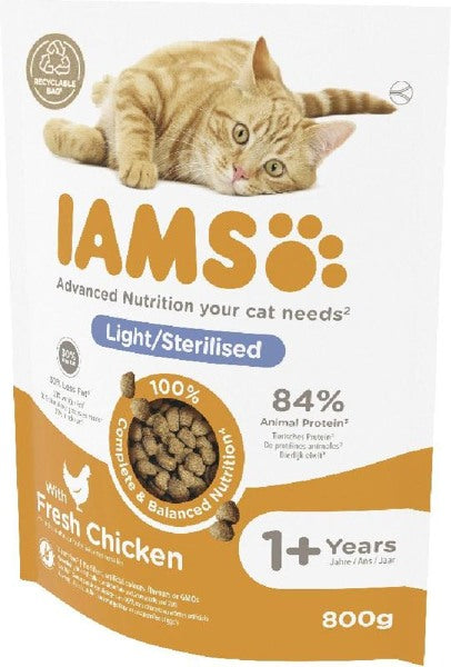 Iams Chat 1+ Poulet Stérile – Sachet 800g