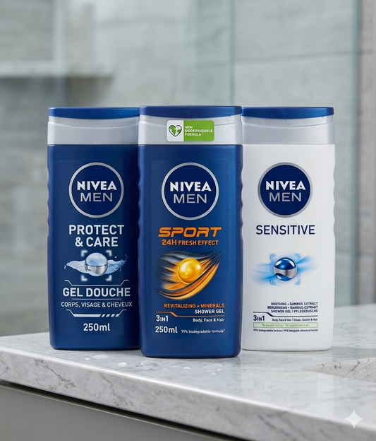 Lot 3 Gel Douche Nivea Men Assortis