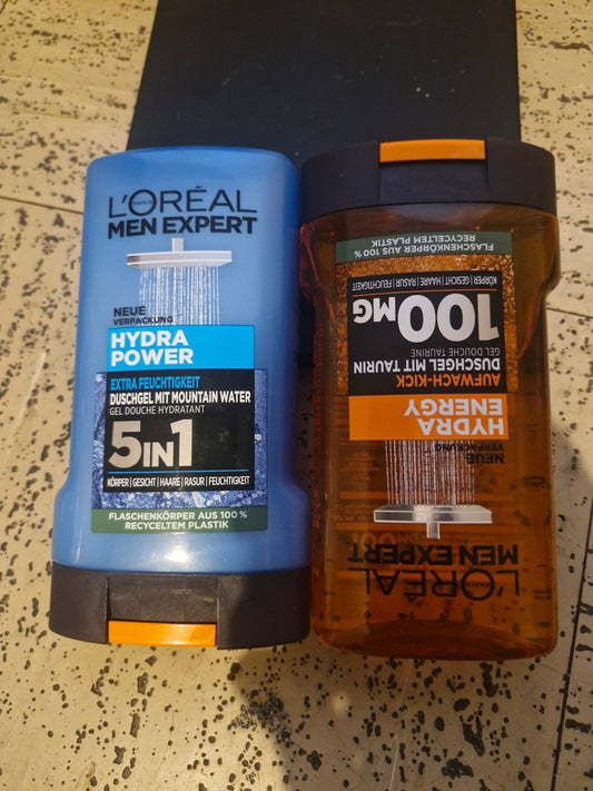 2 Lot de 2 Gels Douche (2 Bleu + 2 Orange)L'Oréal Men Expert