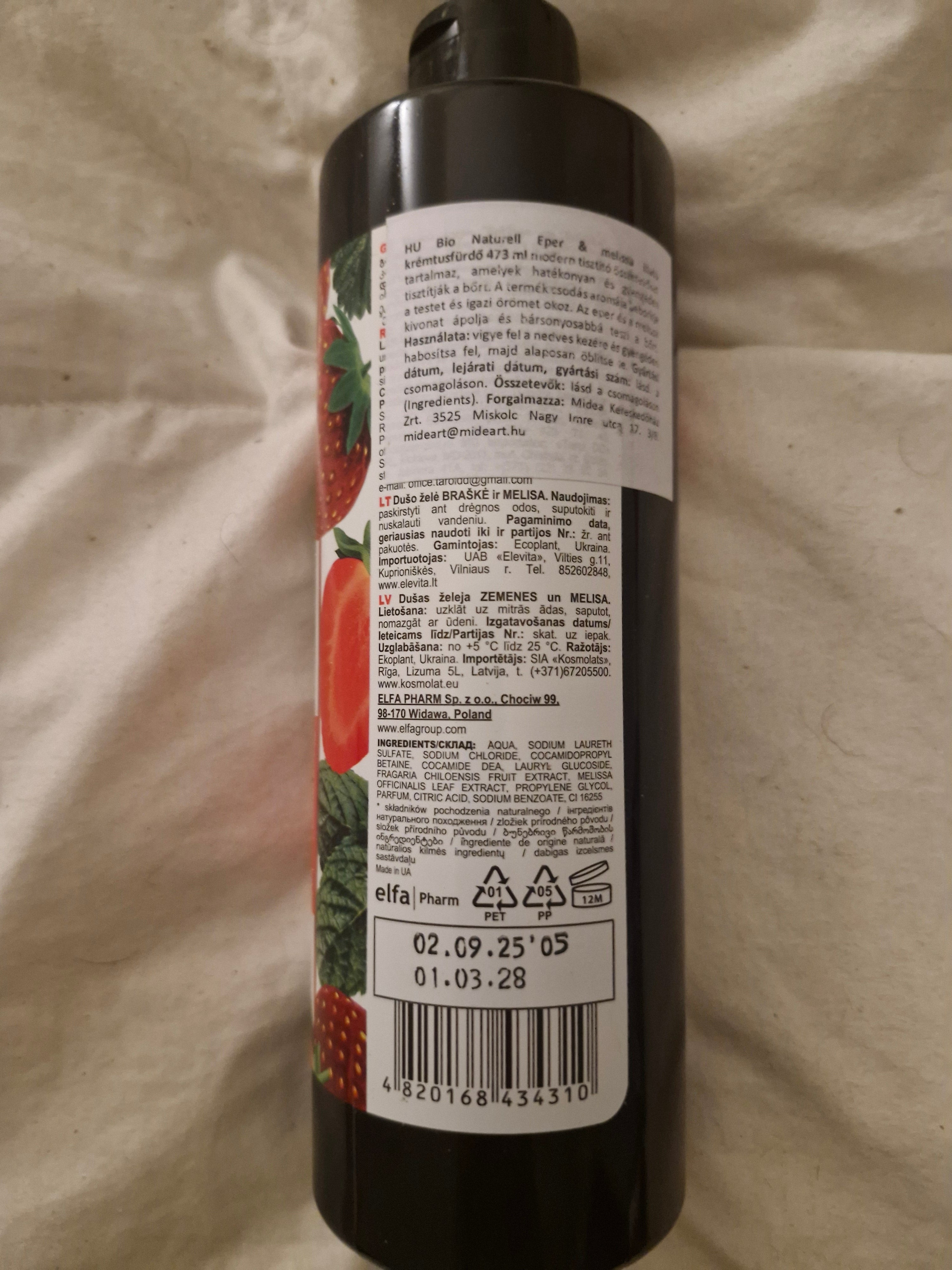 Mousse crémeuse Bio Naturelle à la fraise 473 ml