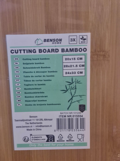 Ensemble de planches à découper en bambou 3 pièces
