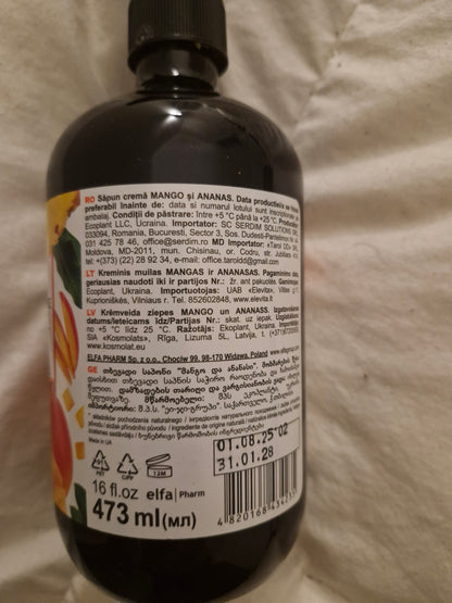 Crème Bio Naturelle Mangue Ananas 473 ml